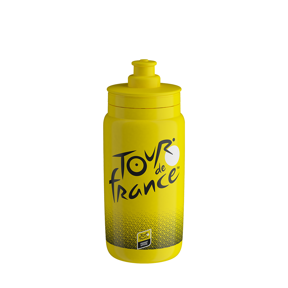 Borraccia ELITE FLY Yellow Logo Black 550ml — Bike-store-Treviso